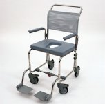 Oyster folding shower commode